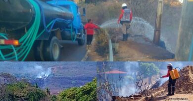 Brigadistas debelam incêndio Florestal que ameaçava carros e moradores no Sítio Presídio/Boqueirão