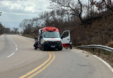 Casal sofre acidente com motocicleta na CE-187 na serra de Ipu