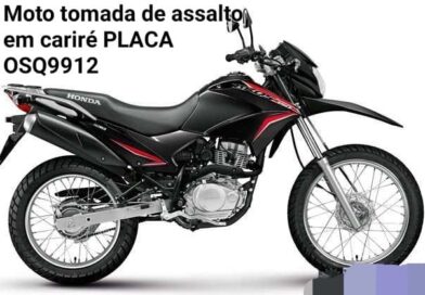 Moto é tomada de assalto em estrada carroçável próxima ao Matadouro, em Cariré