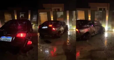 Acidente em Guaraciaba do Norte assusta morador após carro atingir muro de residência 